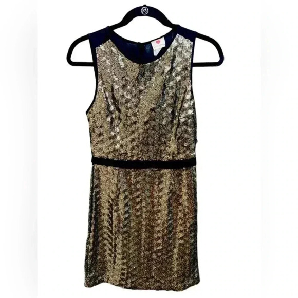 one clothing Dresses & Skirts - One Clothing Gold Sequin Party Dress Sleeveless‎ Cocktail Evening Mini Dress E28